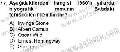 Çağdaş Türk Romanı Dersi 2013 - 2014 Yılı Tek Ders Sınav Soruları 17. Soru