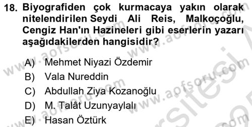Çağdaş Türk Romanı Dersi 2024 - 2025 Yılı Yaz Okulu Sınav Soruları 18. Soru