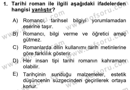 Çağdaş Türk Romanı Dersi 2025 - 2026 Yılı (Final) Dönem Sonu Sınav Soruları 1. Soru