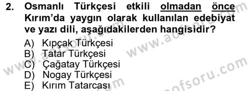 Çağdaş Türk Edebiyatları 1 Dersi 2012 - 2013 Yılı (Vize) Ara Sınav Soruları 2. Soru
