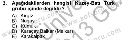 Çağdaş Türk Edebiyatları 1 Dersi 2012 - 2013 Yılı (Vize) Ara Sınav Soruları 3. Soru