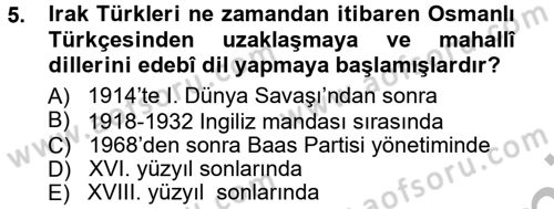 Çağdaş Türk Edebiyatları 1 Dersi Ara Sınavı Deneme Sınav Soruları 5. Soru