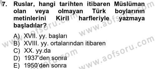 Çağdaş Türk Edebiyatları 1 Dersi Ara Sınavı Deneme Sınav Soruları 7. Soru