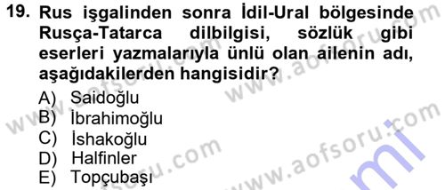 Çağdaş Türk Edebiyatları 1 Dersi 2012 - 2013 Yılı (Final) Dönem Sonu Sınav Soruları 19. Soru