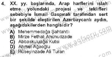 Çağdaş Türk Edebiyatları 1 Dersi 2012 - 2013 Yılı Tek Ders Sınav Soruları 4. Soru