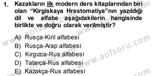 Çağdaş Türk Edebiyatları 1 Dersi Ara Sınavı Deneme Sınav Soruları 1. Soru