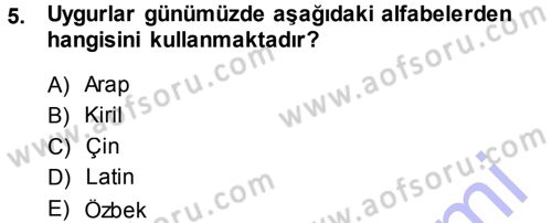 Çağdaş Türk Edebiyatları 1 Dersi Ara Sınavı Deneme Sınav Soruları 5. Soru