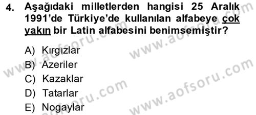 Çağdaş Türk Edebiyatları 1 Dersi 2013 - 2014 Yılı (Final) Dönem Sonu Sınav Soruları 4. Soru