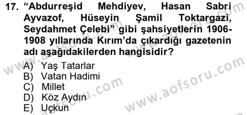 Çağdaş Türk Edebiyatları 1 Dersi 2013 - 2014 Yılı Tek Ders Sınav Soruları 17. Soru