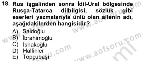 Çağdaş Türk Edebiyatları 1 Dersi 2013 - 2014 Yılı Tek Ders Sınav Soruları 18. Soru