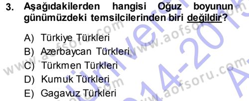Çağdaş Türk Edebiyatları 1 Dersi Ara Sınavı Deneme Sınav Soruları 3. Soru