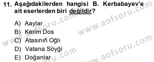 Çağdaş Türk Edebiyatları 1 Dersi 2014 - 2015 Yılı (Final) Dönem Sonu Sınav Soruları 11. Soru
