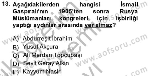 Çağdaş Türk Edebiyatları 1 Dersi 2014 - 2015 Yılı (Final) Dönem Sonu Sınav Soruları 13. Soru