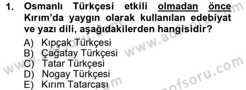 Çağdaş Türk Edebiyatları 1 Dersi 2014 - 2015 Yılı Tek Ders Sınav Soruları 1. Soru