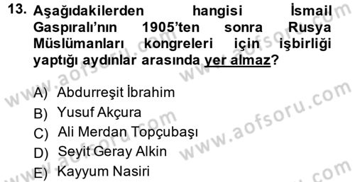 Çağdaş Türk Edebiyatları 1 Dersi 2014 - 2015 Yılı Tek Ders Sınav Soruları 13. Soru