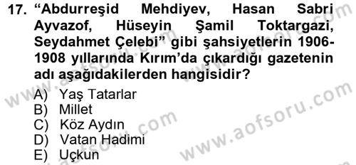Çağdaş Türk Edebiyatları 1 Dersi 2014 - 2015 Yılı Tek Ders Sınav Soruları 17. Soru