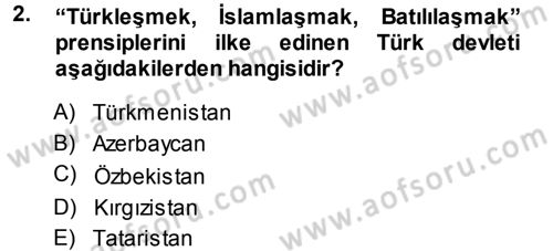 Çağdaş Türk Edebiyatları 1 Dersi 2014 - 2015 Yılı Tek Ders Sınav Soruları 2. Soru
