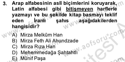 Çağdaş Türk Edebiyatları 1 Dersi 2014 - 2015 Yılı Tek Ders Sınav Soruları 3. Soru