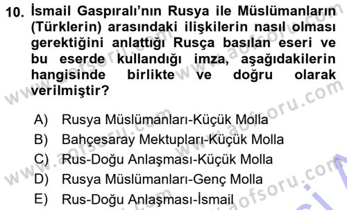 Çağdaş Türk Edebiyatları 1 Dersi 2015 - 2016 Yılı (Final) Dönem Sonu Sınav Soruları 10. Soru