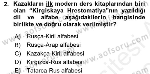 Çağdaş Türk Edebiyatları 1 Dersi 2015 - 2016 Yılı Tek Ders Sınav Soruları 2. Soru