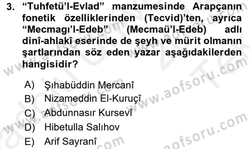 Çağdaş Türk Edebiyatları 1 Dersi 2015 - 2016 Yılı Tek Ders Sınav Soruları 3. Soru