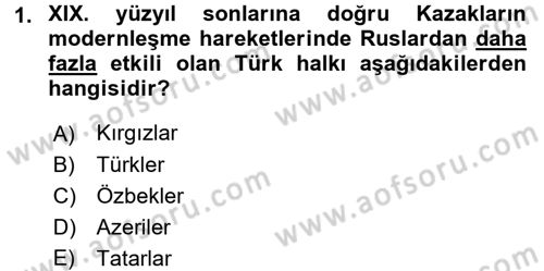 Çağdaş Türk Edebiyatları 1 Dersi 2016 - 2017 Yılı 3 Ders Sınav Soruları 1. Soru