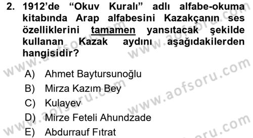 Çağdaş Türk Edebiyatları 1 Dersi 2016 - 2017 Yılı 3 Ders Sınav Soruları 2. Soru