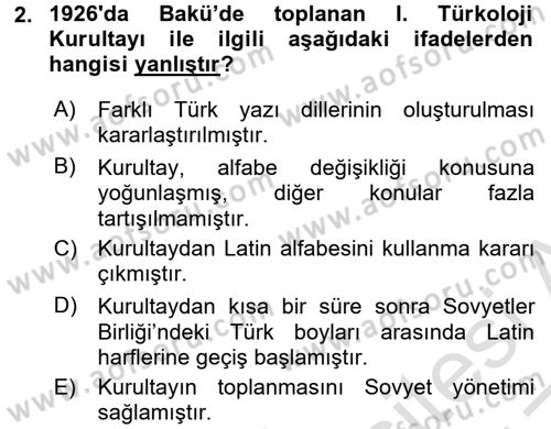 Çağdaş Türk Edebiyatları 1 Dersi 2016 - 2017 Yılı (Vize) Ara Sınav Soruları 2. Soru