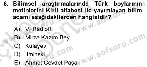 Çağdaş Türk Edebiyatları 1 Dersi 2016 - 2017 Yılı (Vize) Ara Sınav Soruları 6. Soru