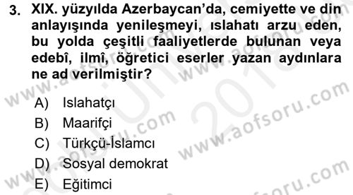 Çağdaş Türk Edebiyatları 1 Dersi 2017 - 2018 Yılı 3 Ders Sınav Soruları 3. Soru