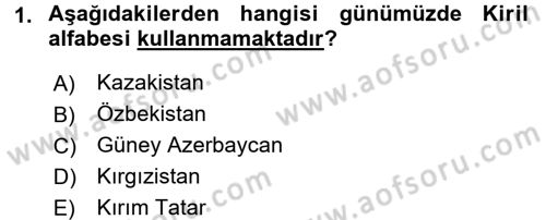 Çağdaş Türk Edebiyatları 1 Dersi 2017 - 2018 Yılı (Vize) Ara Sınav Soruları 1. Soru