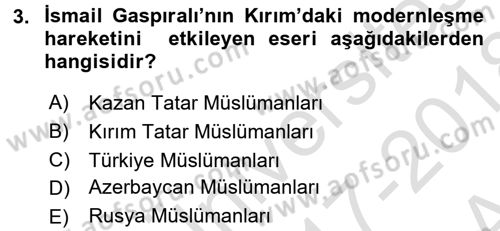 Çağdaş Türk Edebiyatları 1 Dersi 2017 - 2018 Yılı (Vize) Ara Sınav Soruları 3. Soru
