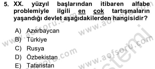 Çağdaş Türk Edebiyatları 1 Dersi 2017 - 2018 Yılı (Vize) Ara Sınav Soruları 5. Soru
