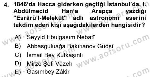 Çağdaş Türk Edebiyatları 1 Dersi 2018 - 2019 Yılı 3 Ders Sınav Soruları 4. Soru