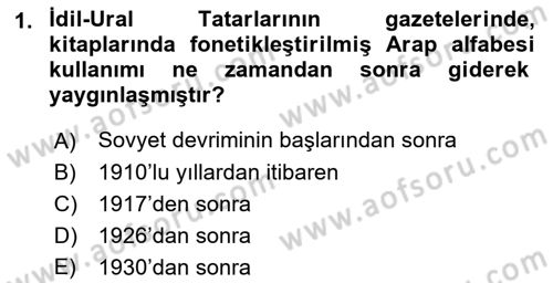 Çağdaş Türk Edebiyatları 1 Dersi 2018 - 2019 Yılı (Vize) Ara Sınav Soruları 1. Soru