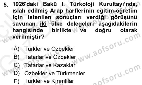 Çağdaş Türk Edebiyatları 1 Dersi 2018 - 2019 Yılı (Vize) Ara Sınav Soruları 5. Soru