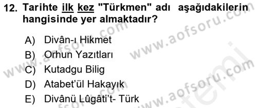 Çağdaş Türk Edebiyatları 1 Dersi 2018 - 2019 Yılı (Final) Dönem Sonu Sınavı 12. Soru