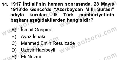 Çağdaş Türk Edebiyatları 1 Dersi 2019 - 2020 Yılı (Vize) Ara Sınav Soruları 14. Soru