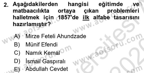 Çağdaş Türk Edebiyatları 1 Dersi Ara Sınavı Deneme Sınav Soruları 2. Soru