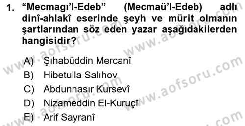 Çağdaş Türk Edebiyatları 1 Dersi 2019 - 2020 Yılı (Final) Dönem Sonu Sınav Soruları 1. Soru