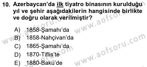 Çağdaş Türk Edebiyatları 1 Dersi 2019 - 2020 Yılı (Final) Dönem Sonu Sınav Soruları 10. Soru