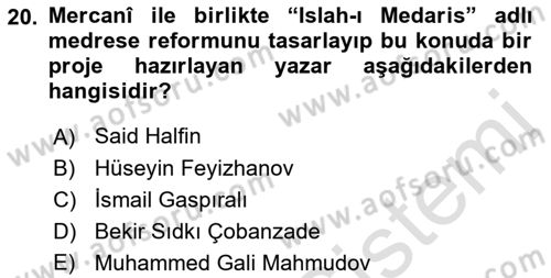 Çağdaş Türk Edebiyatları 1 Dersi 2019 - 2020 Yılı (Final) Dönem Sonu Sınav Soruları 20. Soru