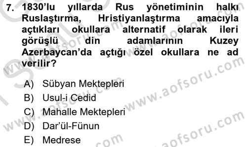 Çağdaş Türk Edebiyatları 1 Dersi 2019 - 2020 Yılı (Final) Dönem Sonu Sınav Soruları 7. Soru
