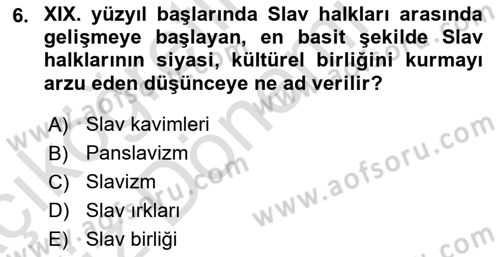 Çağdaş Türk Edebiyatları 1 Dersi 2021 - 2022 Yılı (Vize) Ara Sınav Soruları 6. Soru