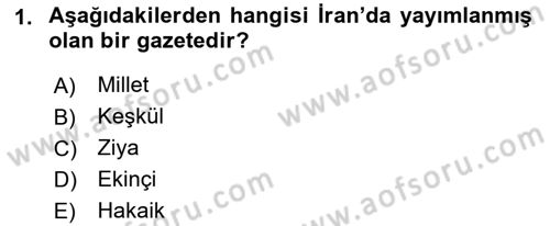 Çağdaş Türk Edebiyatları 1 Dersi 2021 - 2022 Yılı (Final) Dönem Sonu Sınav Soruları 1. Soru