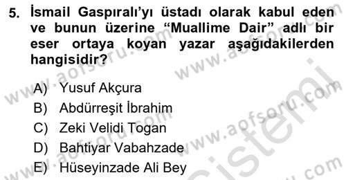 Çağdaş Türk Edebiyatları 1 Dersi 2021 - 2022 Yılı Yaz Okulu Sınav Soruları 5. Soru
