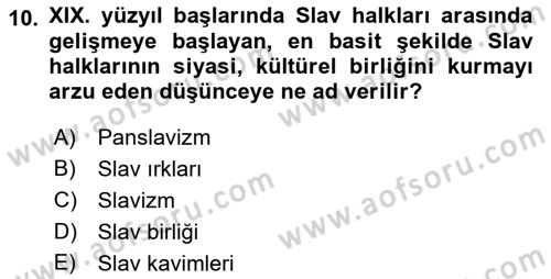 Çağdaş Türk Edebiyatları 1 Dersi Ara Sınavı Deneme Sınav Soruları 10. Soru