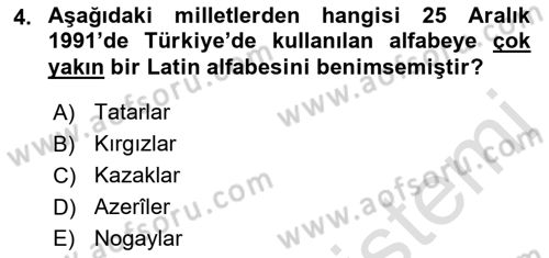 Çağdaş Türk Edebiyatları 1 Dersi Ara Sınavı Deneme Sınav Soruları 4. Soru