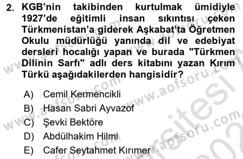 Çağdaş Türk Edebiyatları 1 Dersi 2022 - 2023 Yılı (Final) Dönem Sonu Sınav Soruları 2. Soru
