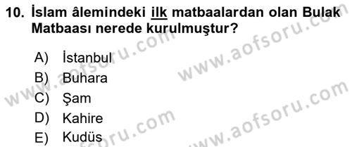 Çağdaş Türk Edebiyatları 1 Dersi Ara Sınavı Deneme Sınav Soruları 10. Soru